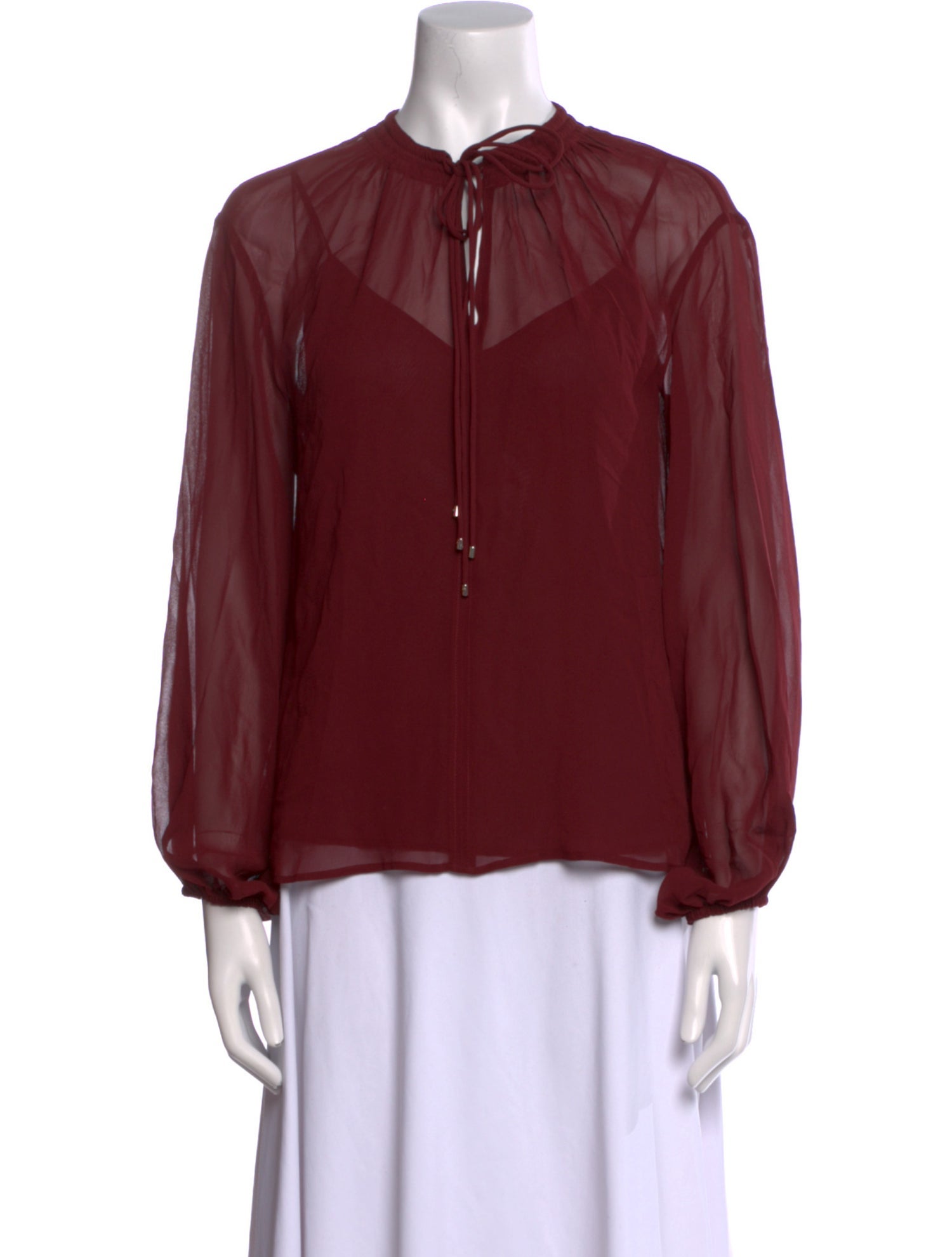 Max Mara Silk Tie Neck Blouse w/ Tags