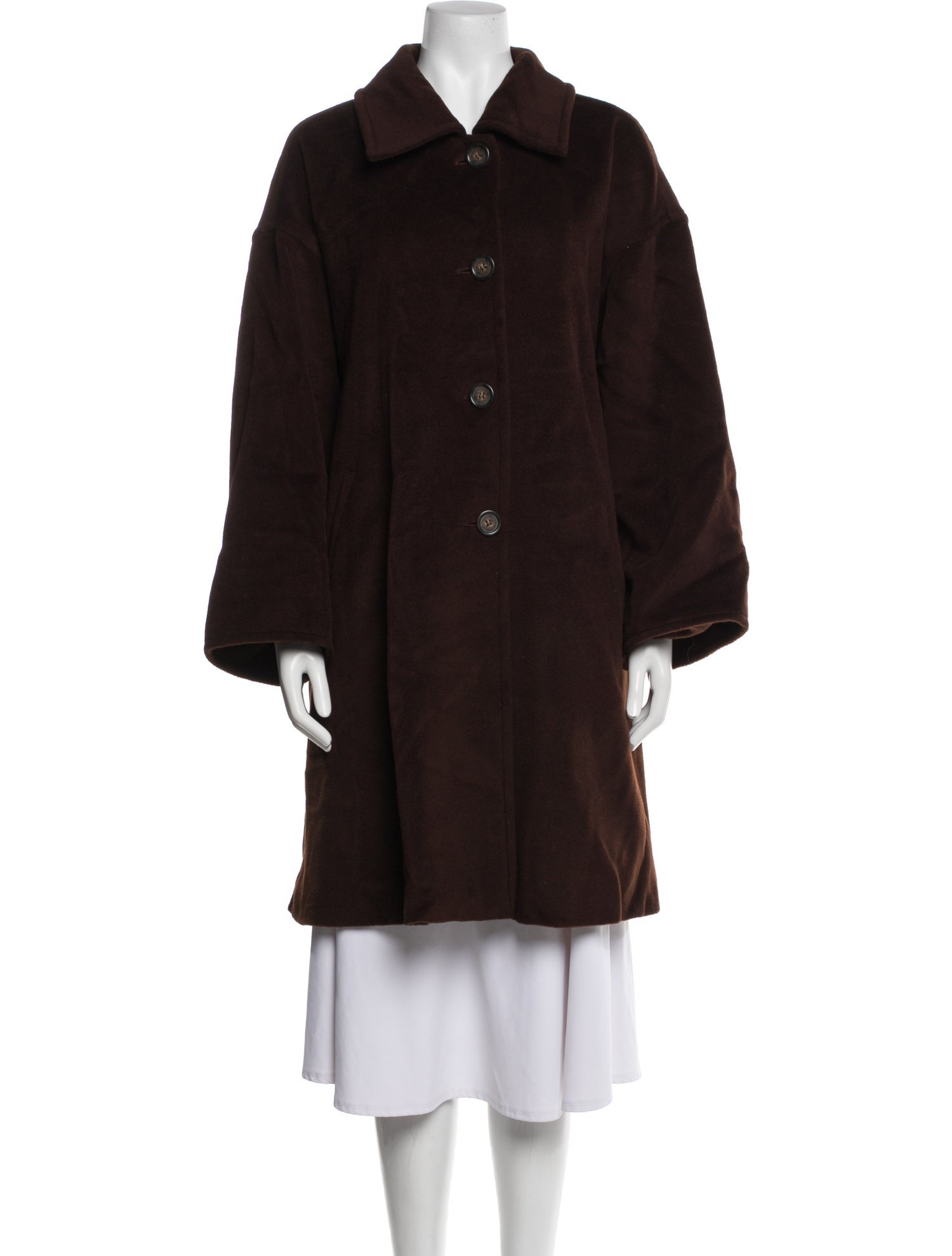 Max Mara Virgin Wool Faux Fur Coat