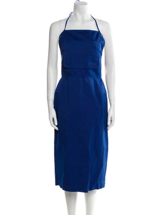 Max Mara Square Neckline Midi Length Dress