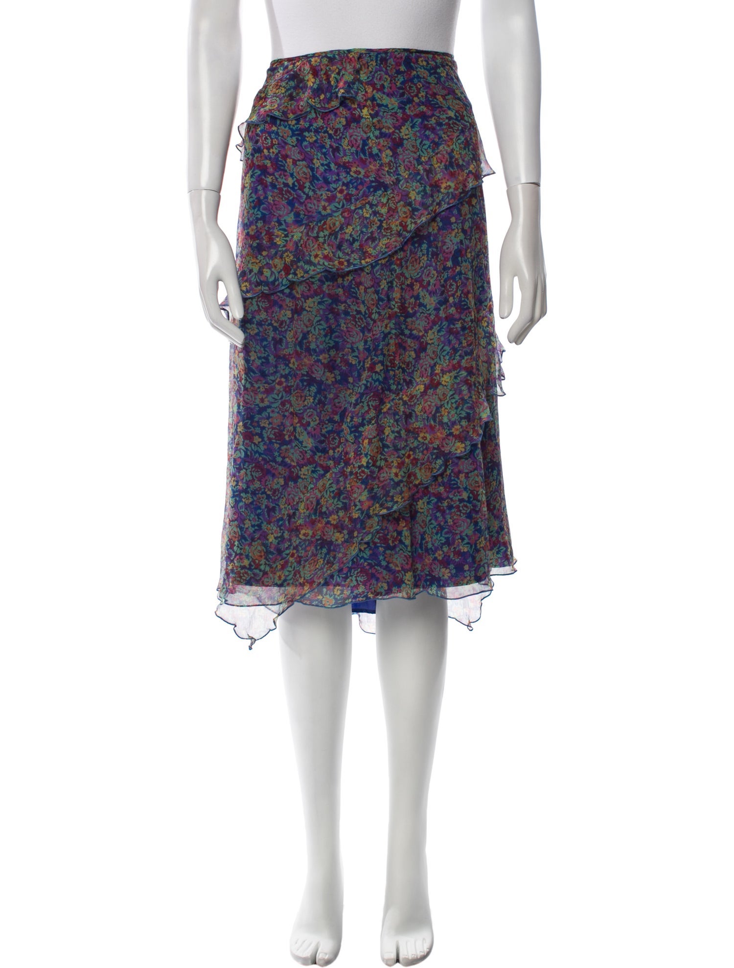 Max Mara Silk Midi Length Skirt