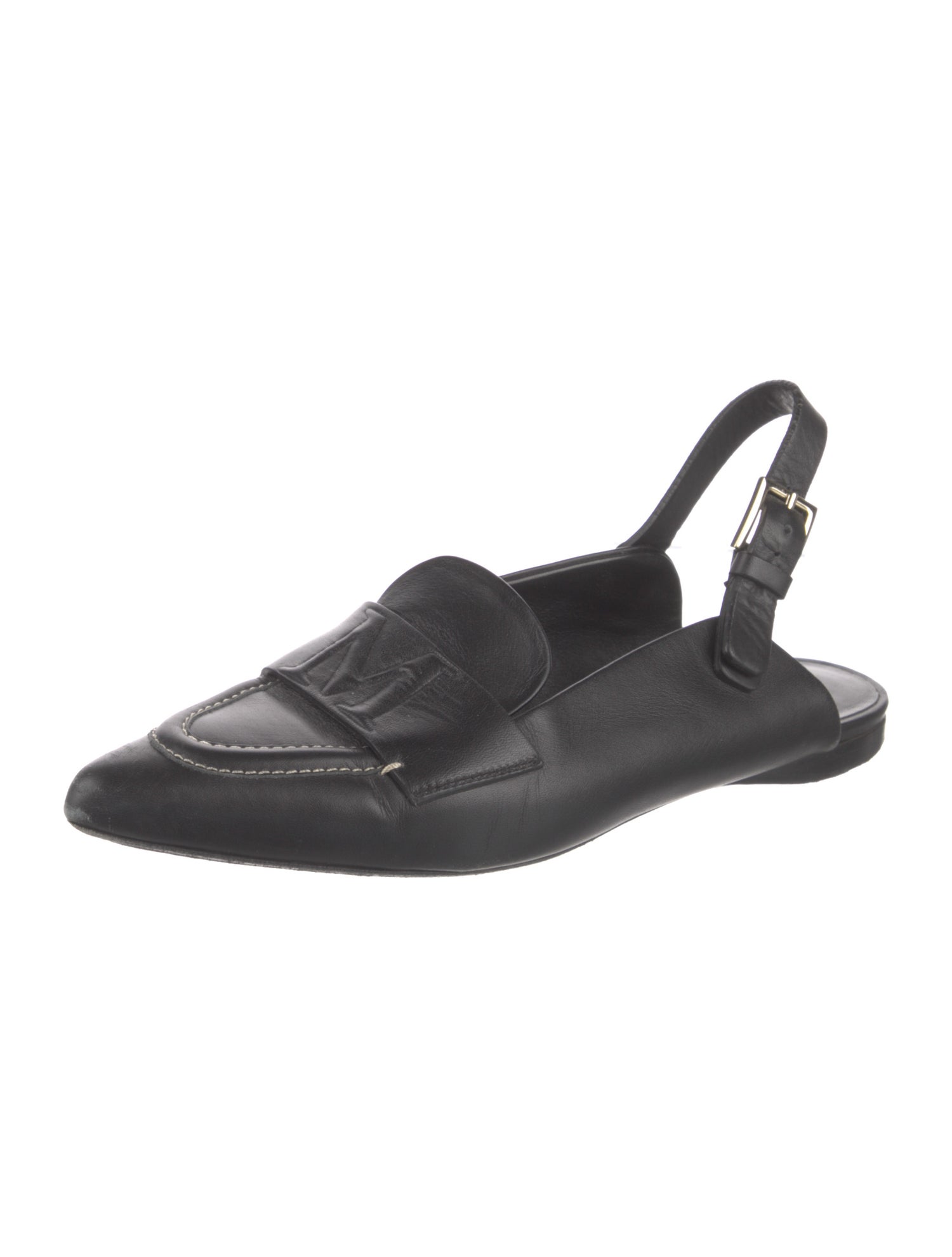 Max Mara Leather Slingback Flats