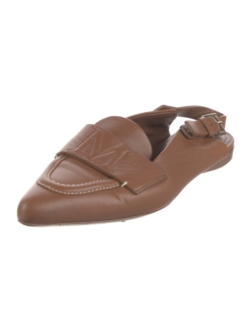 Max Mara Leather Slingback Flats