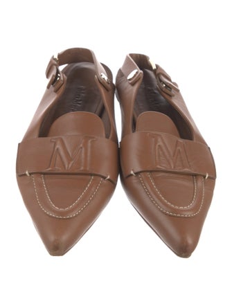 Max Mara Leather Slingback Flats