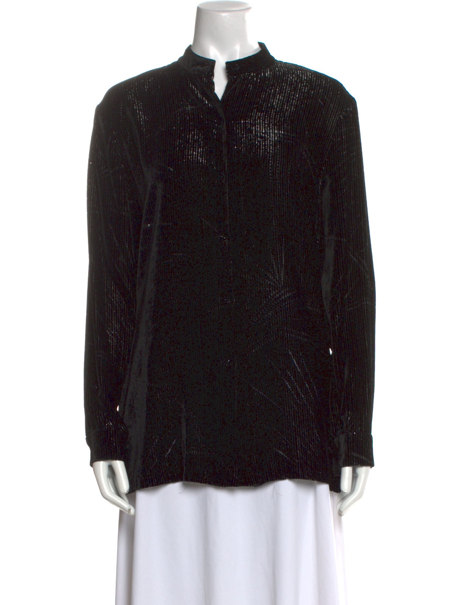 Max Mara Mock Neck Long Sleeve Blouse