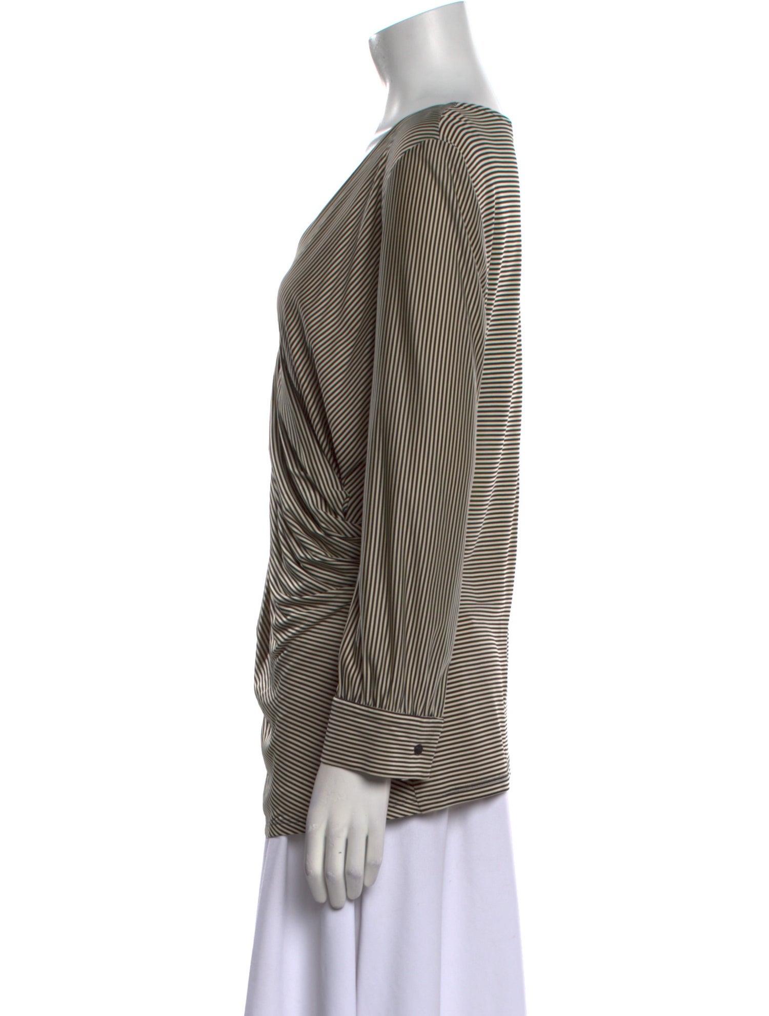 Max Mara Striped V-Neck Blouse