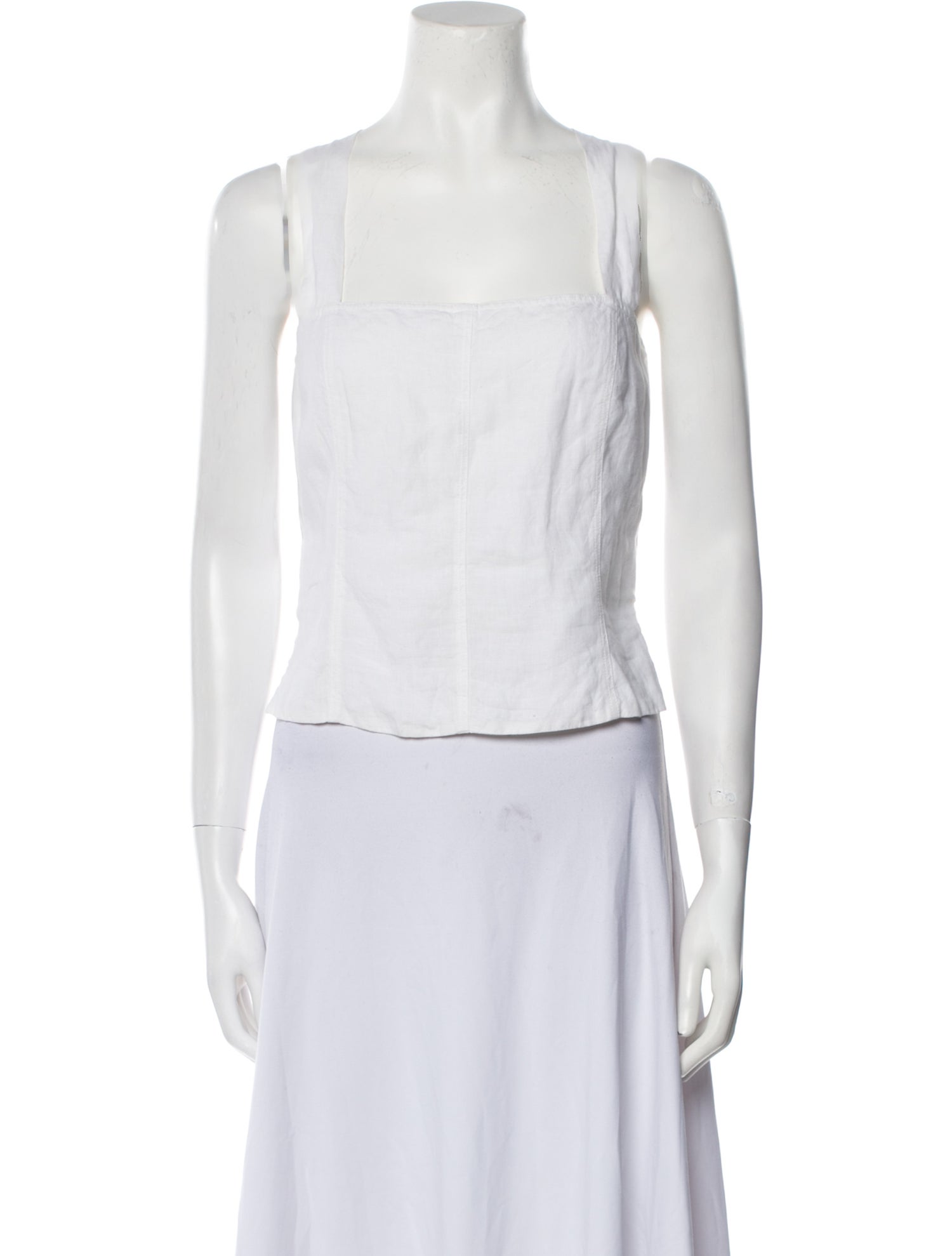 'S Max Mara Linen Square Neckline Crop Top