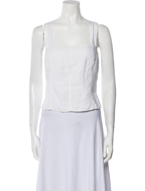 'S Max Mara Linen Square Neckline Crop Top
