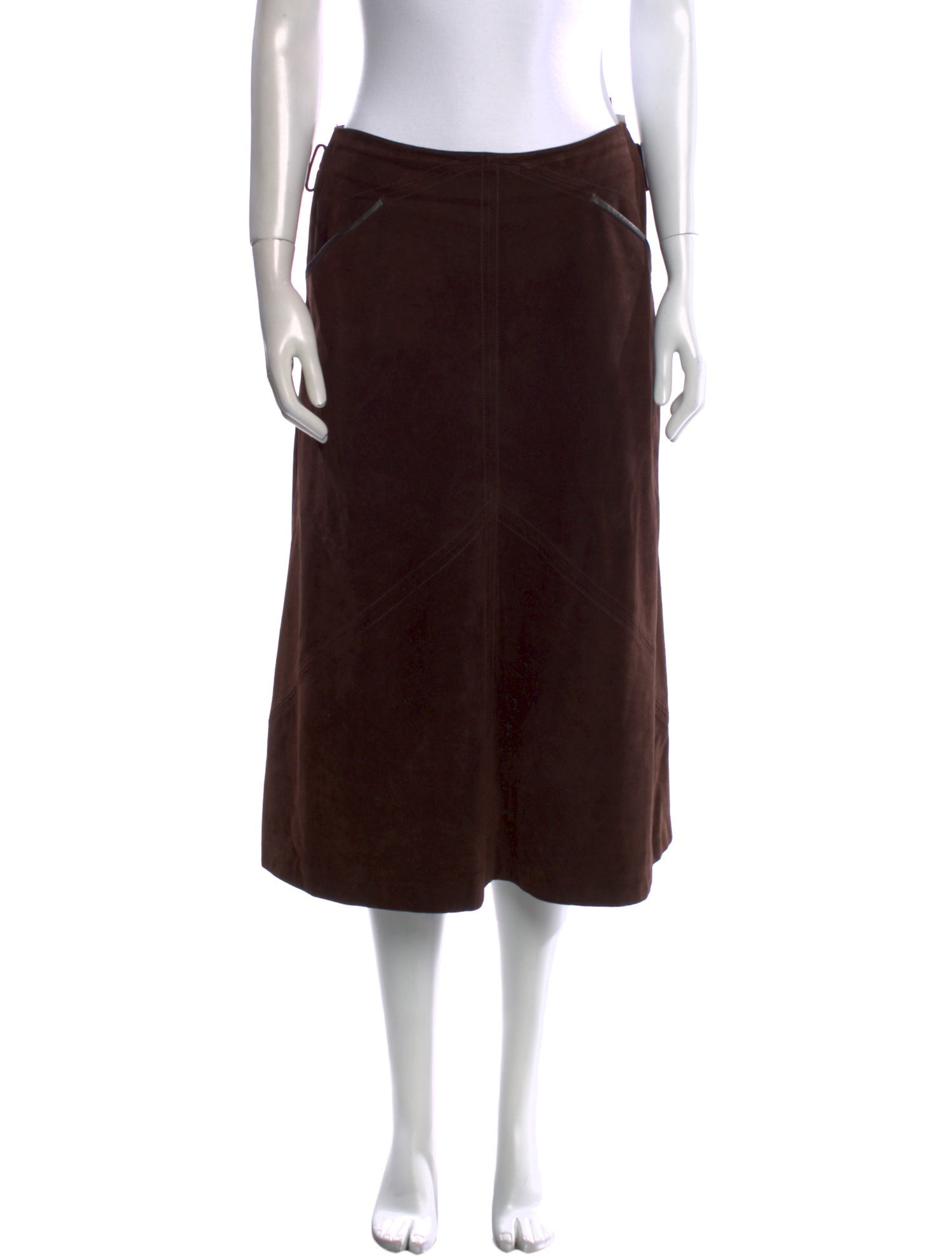 Max Mara Leather Knee-Length Skirt