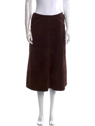 Max Mara Leather Knee-Length Skirt