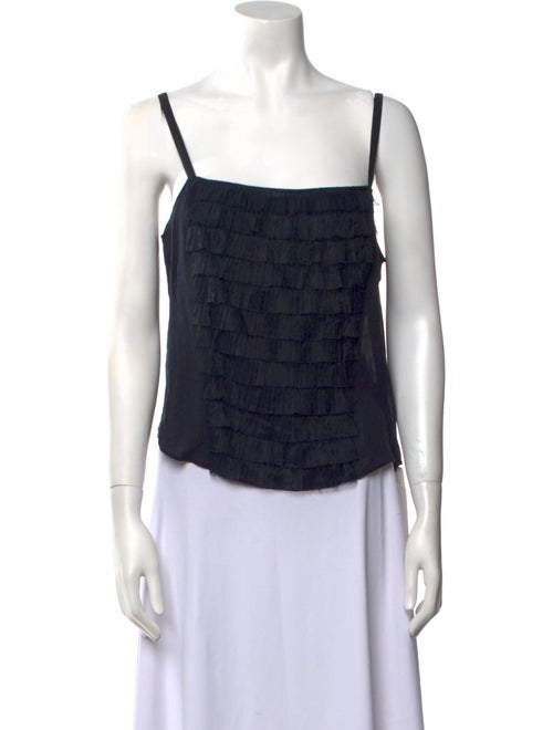 Max Mara Plaid Print Square Neckline Crop Top