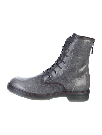 Max Mara Patent Leather Combat Boots