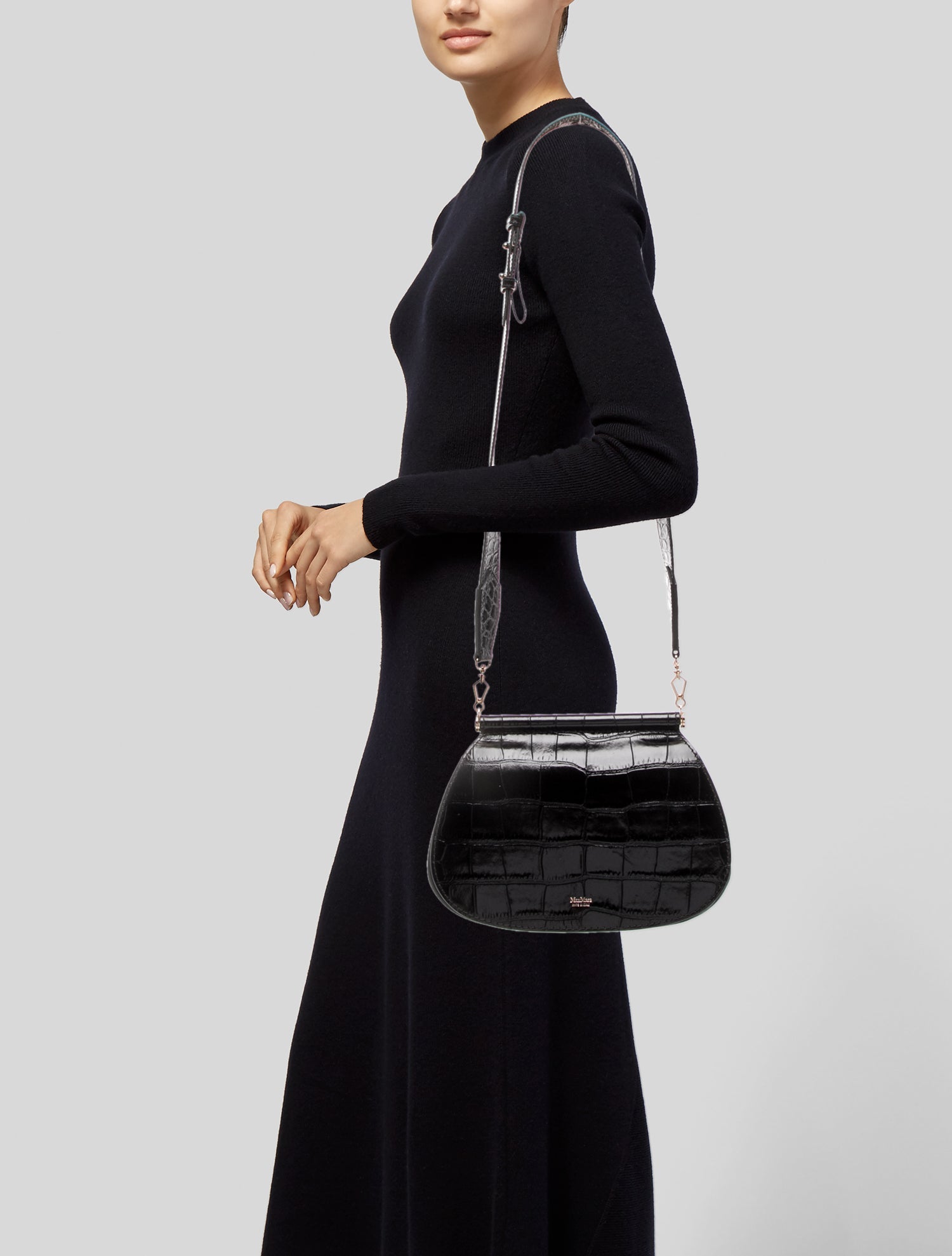 Max Mara Embossed Leather Crossbody Bag