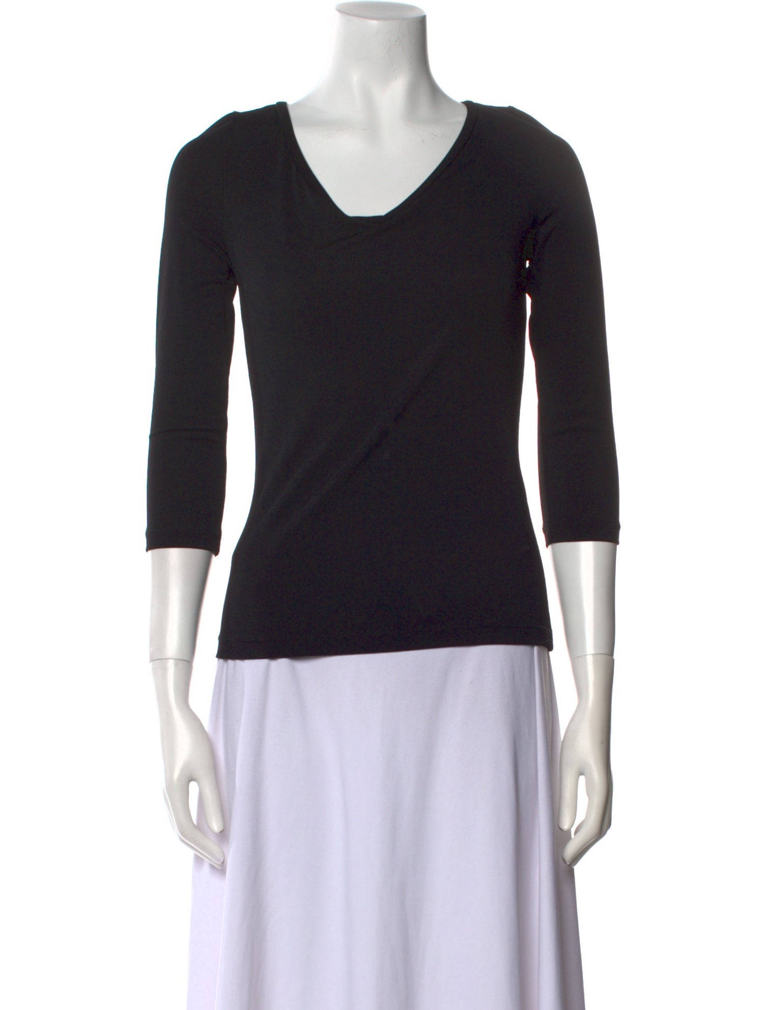 Max Mara Scoop Neck Three-Quarter Sleeve T-Shirt