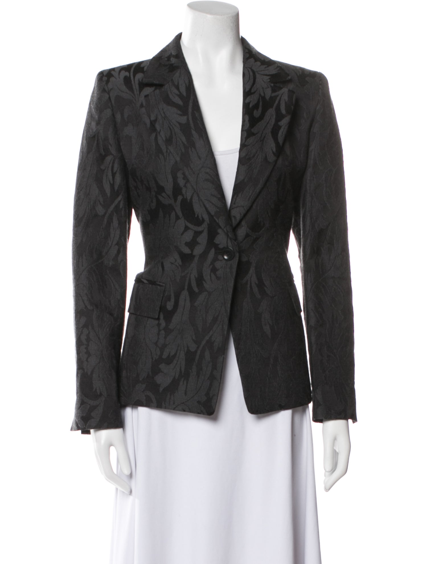 Max Mara Virgin Wool Floral Print Blazer