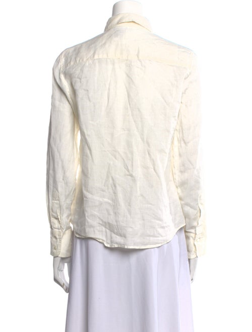 Max Mara Linen Long Sleeve Button-Up Top