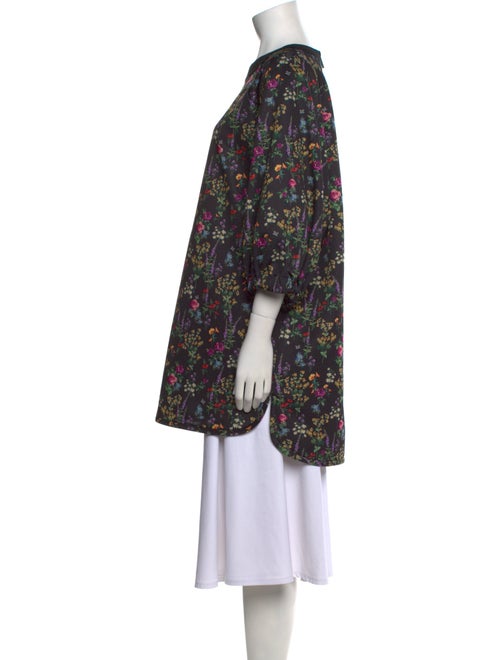 Max Mara Floral Print Bateau Neckline Tunic