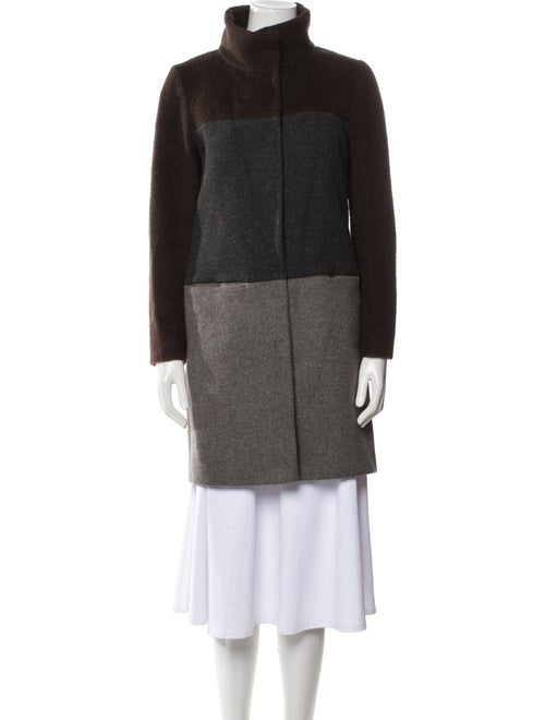 Max Mara Virgin Wool Colorblock Pattern Coat