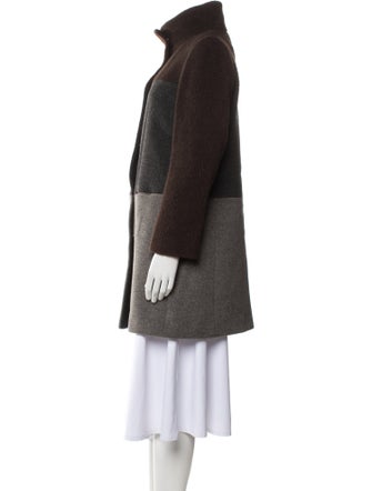 Max Mara Virgin Wool Colorblock Pattern Coat