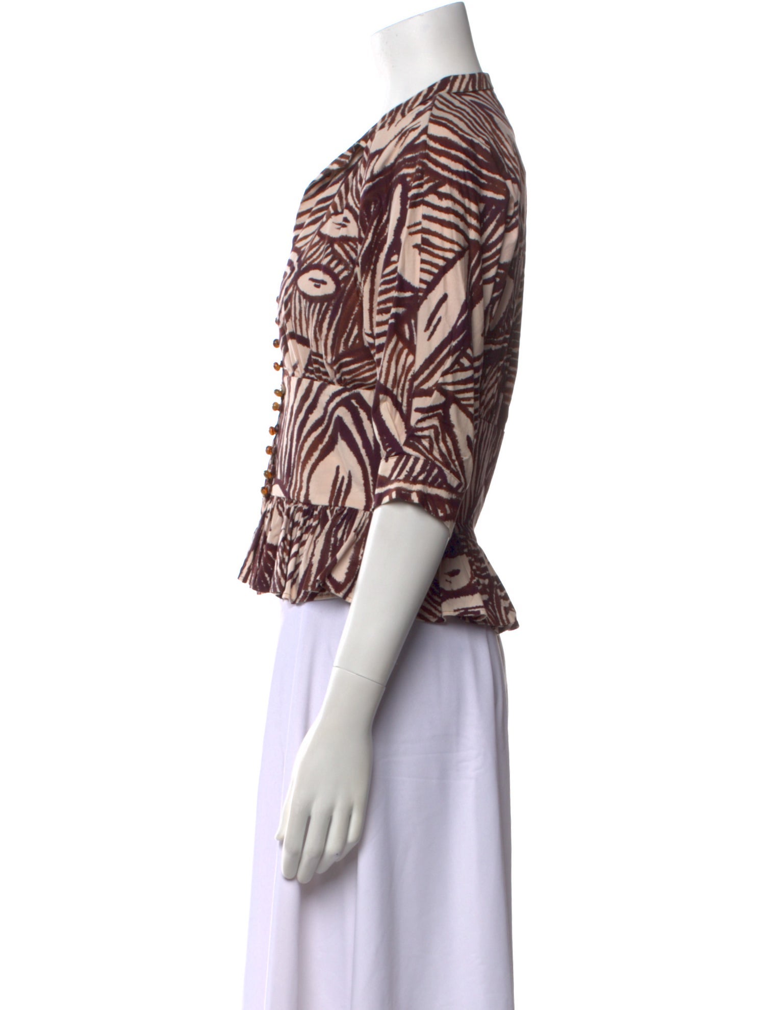 Max Mara Printed V-Neck Crop Top