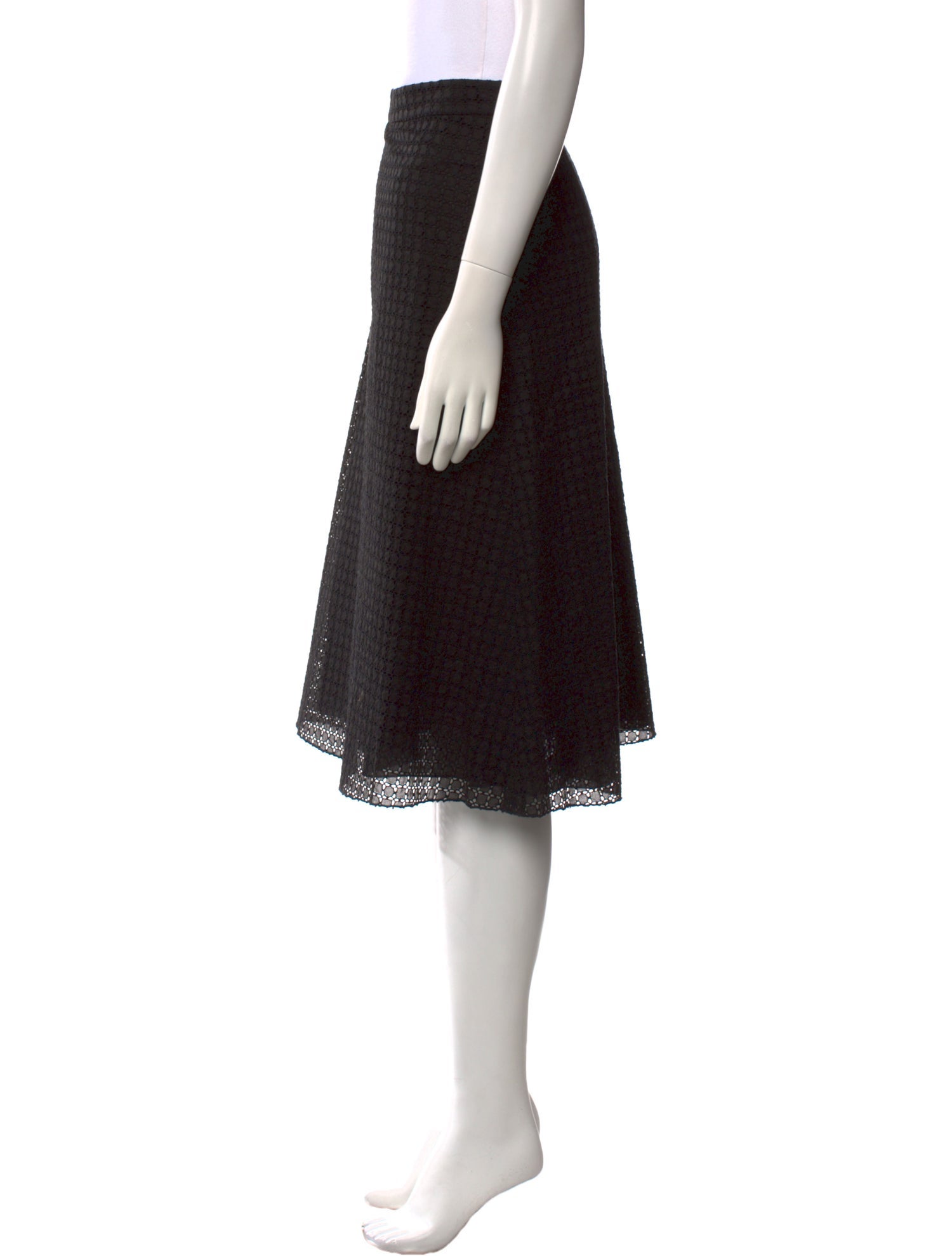 Max Mara Eyelet Trim Knee-Length Skirt