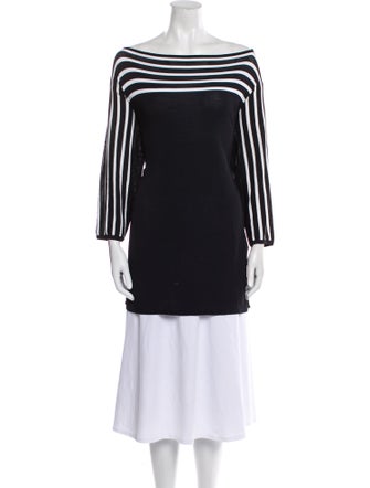 Max Mara Striped Bateau Neckline Tunic