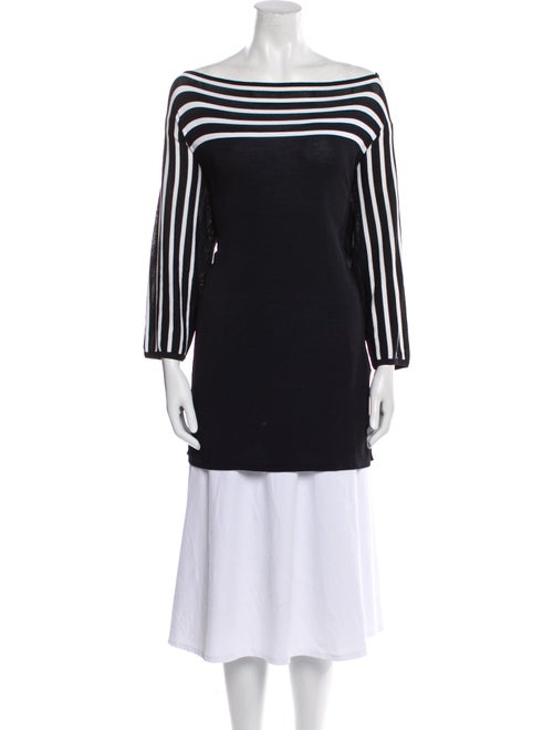 Max Mara Striped Bateau Neckline Tunic