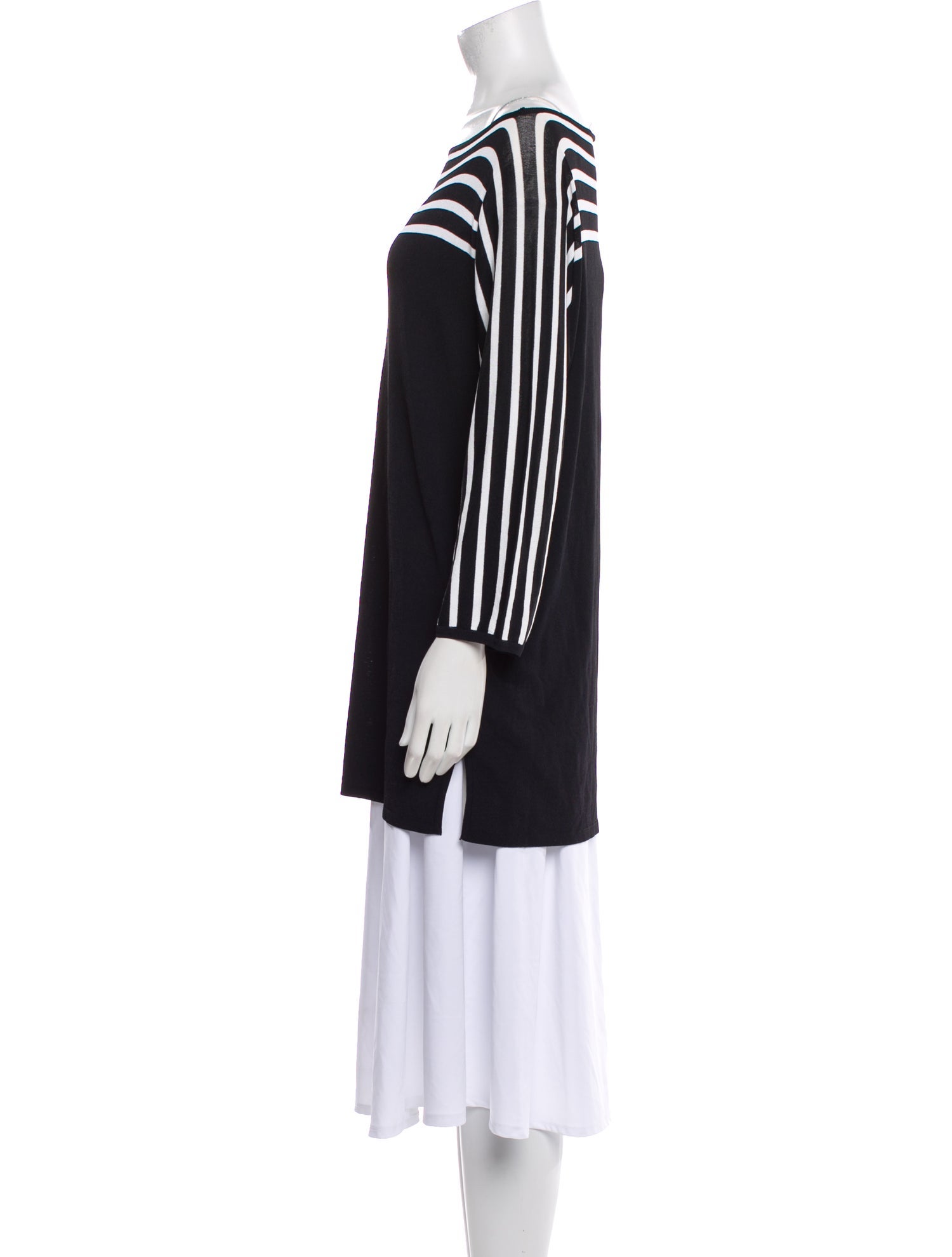 Max Mara Striped Bateau Neckline Tunic