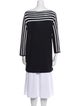 Max Mara Striped Bateau Neckline Tunic