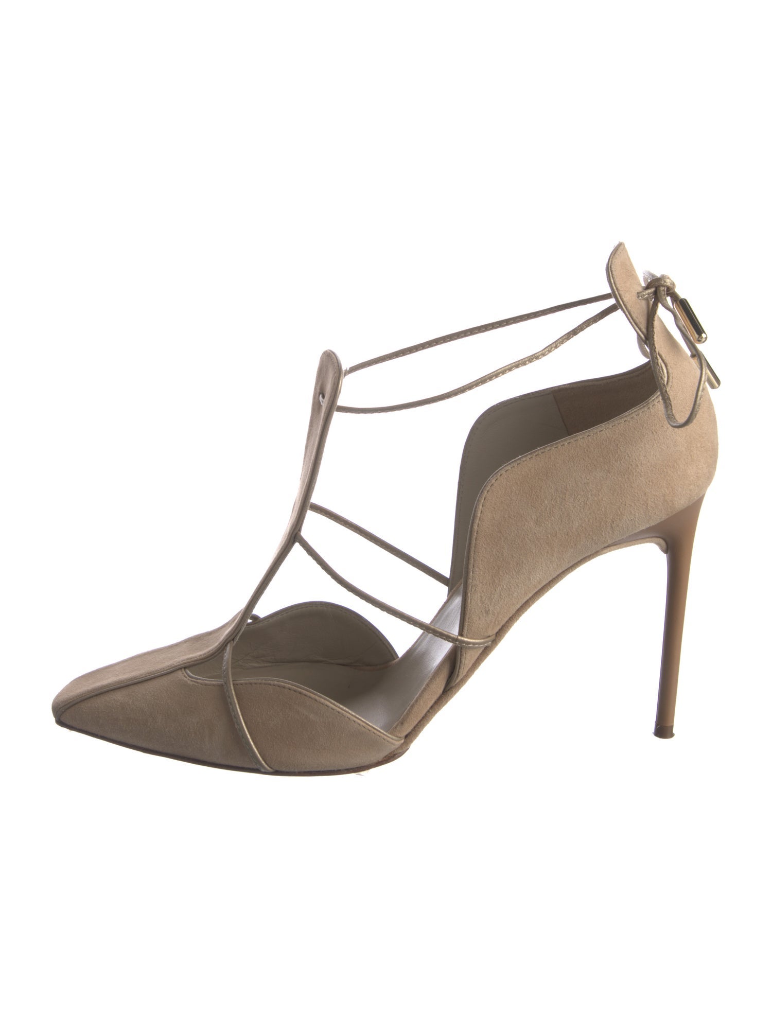 Max Mara Suede T-Strap Pumps