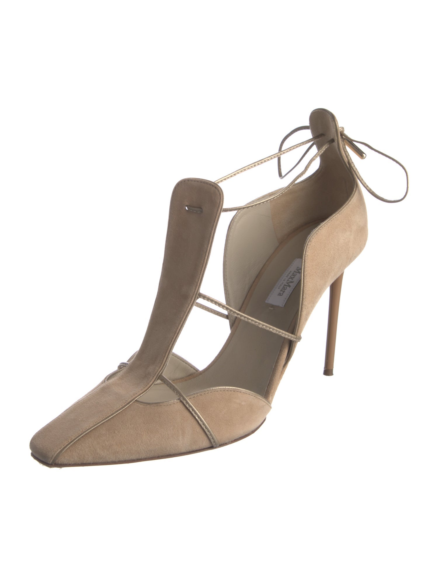 Max Mara Suede T-Strap Pumps
