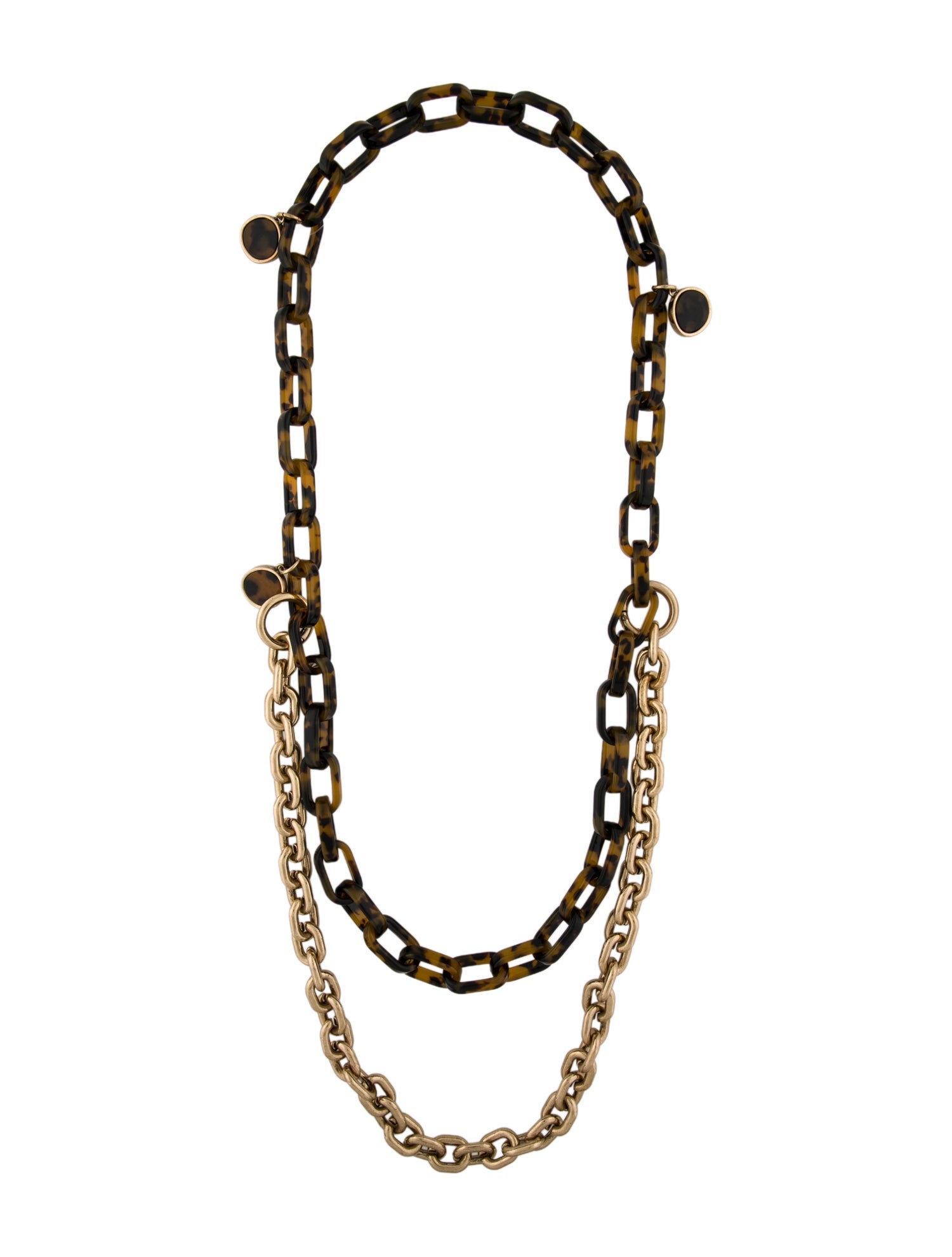 Max Mara Resin Double Strand Chain Necklace