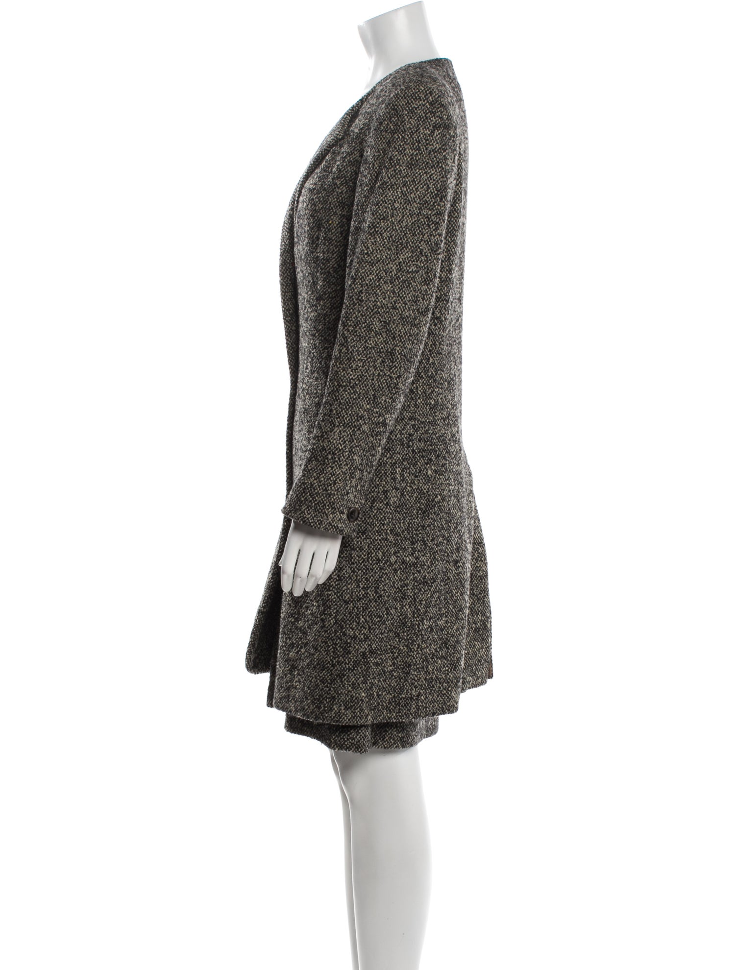Max Mara Virgin Wool Tweed Pattern Skirt Suit