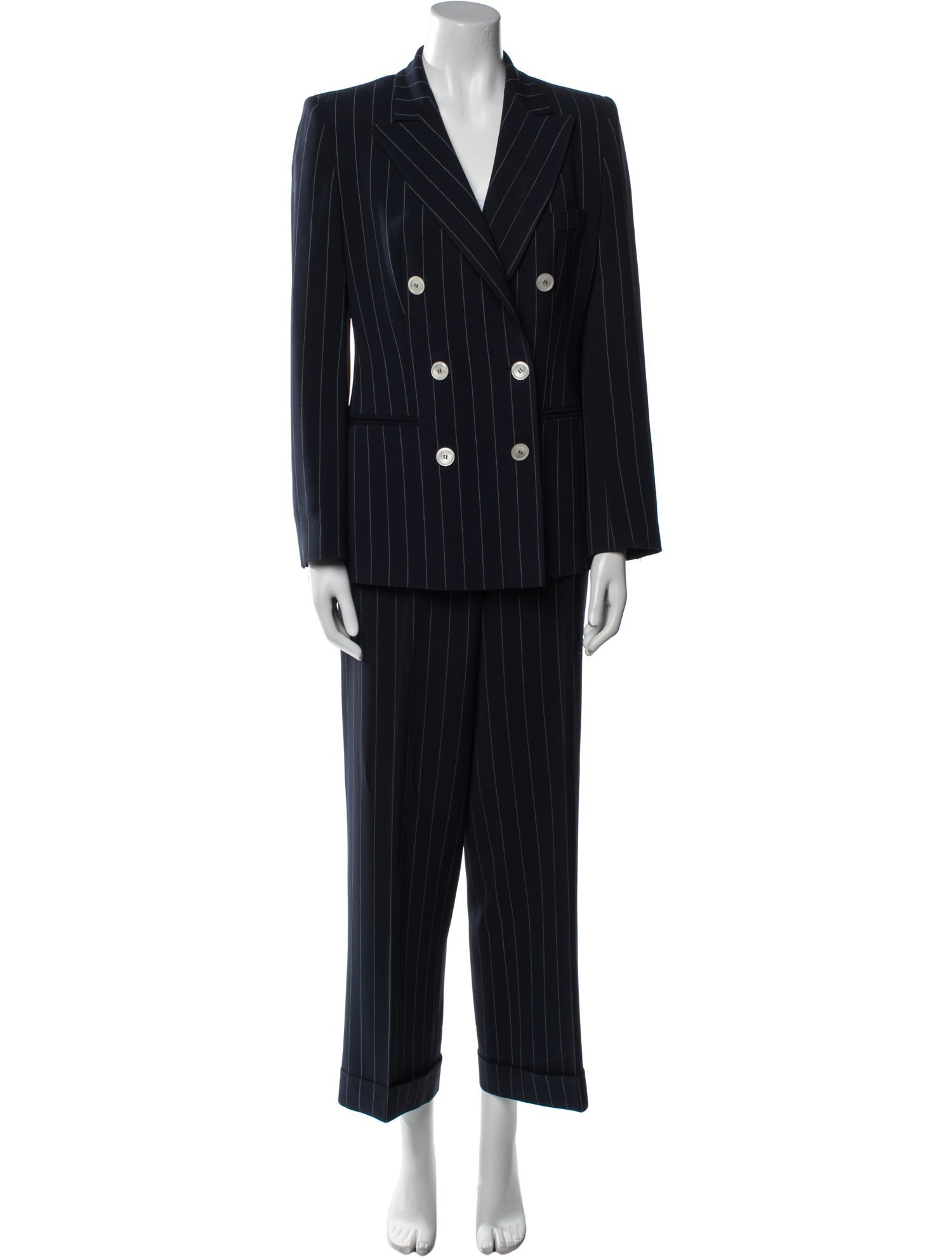 Max Mara Virgin Wool Striped Pantsuit