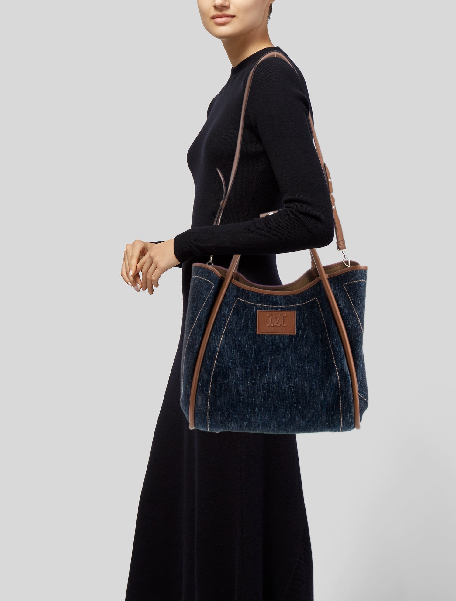 Max Mara Denim Bucket Bag