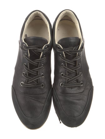 Max Mara Leather Colorblock Pattern Sneakers