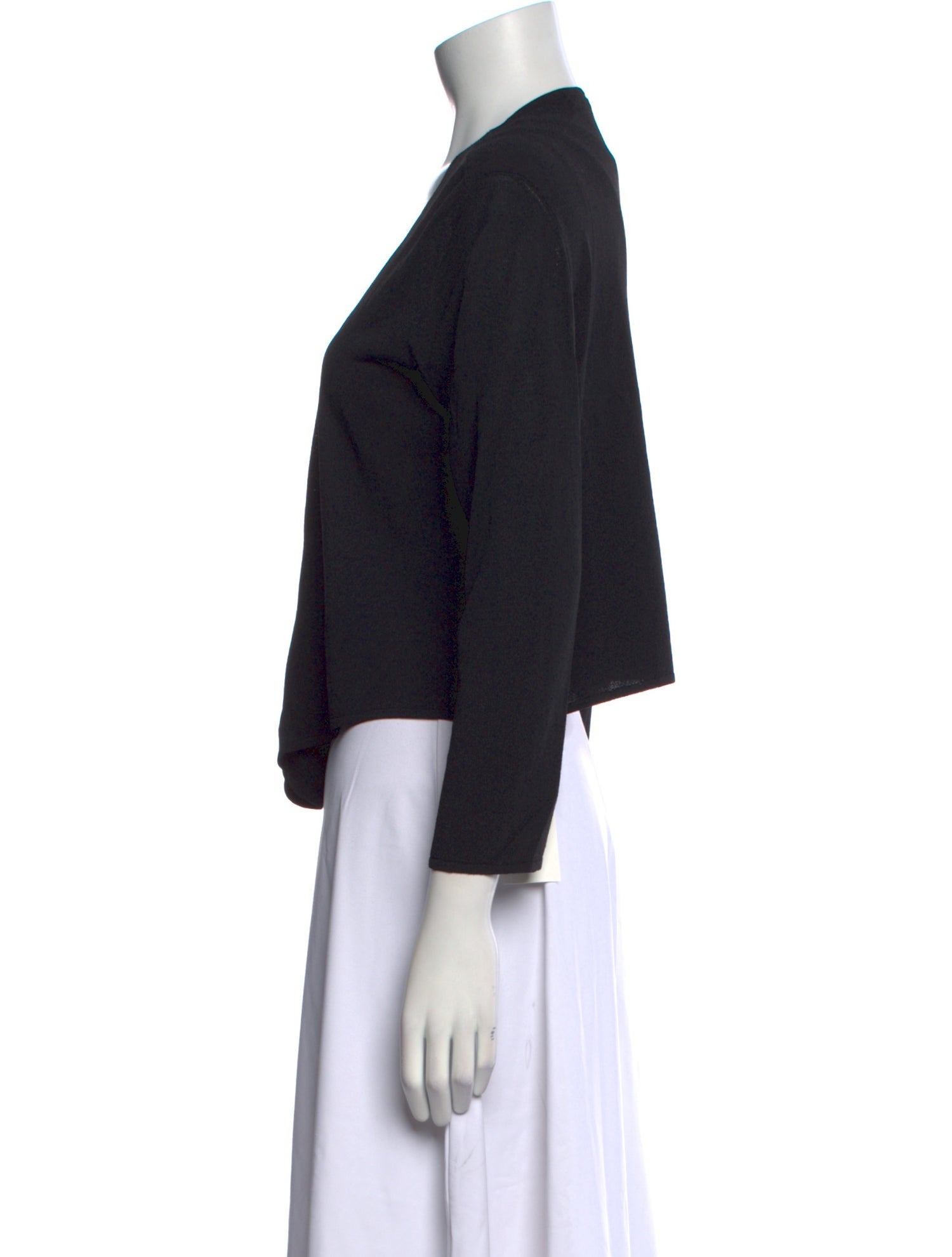 Max Mara V-Neck Three-Quarter Sleeve Crop Top