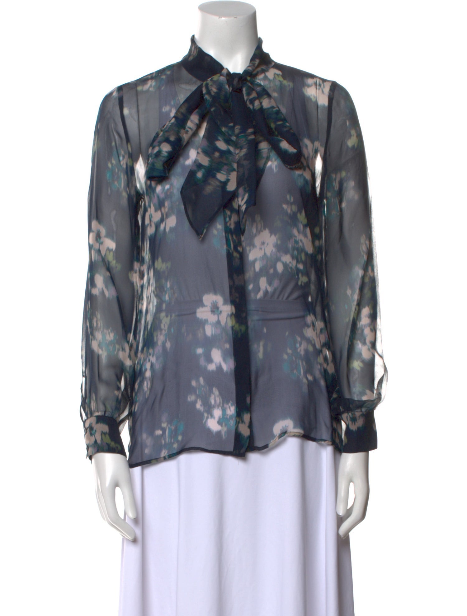 Max Mara Studio Silk Printed Button-Up Top