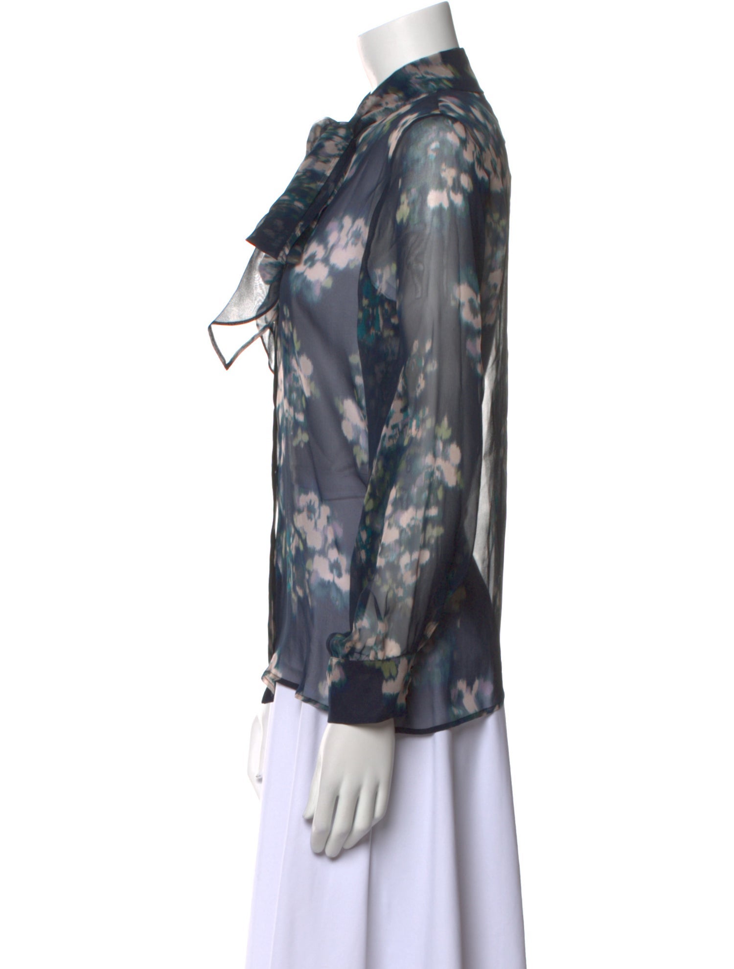 Max Mara Studio Silk Printed Button-Up Top