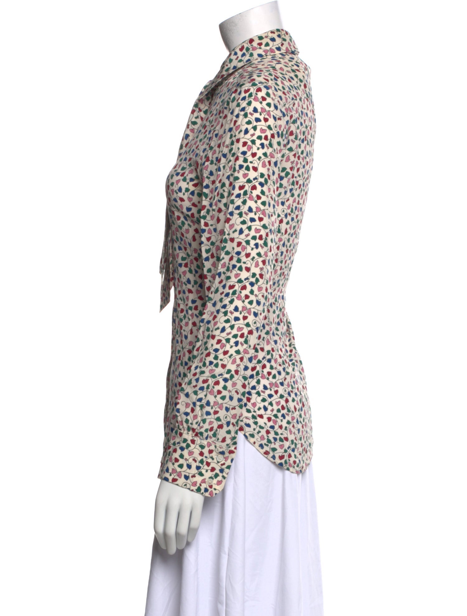 Max Mara Silk Printed Button-Up Top