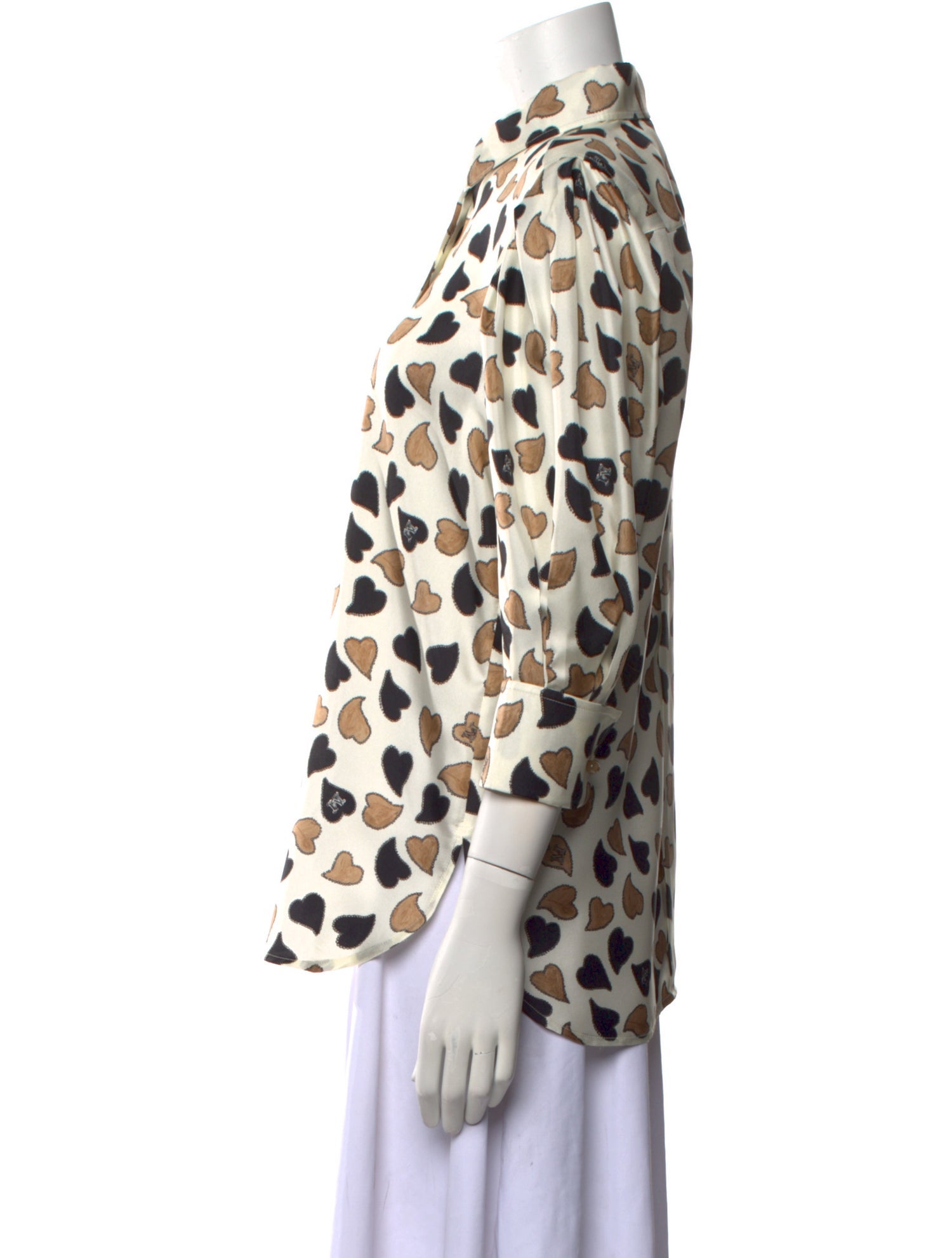 Max Mara Silk Printed Button-Up Top