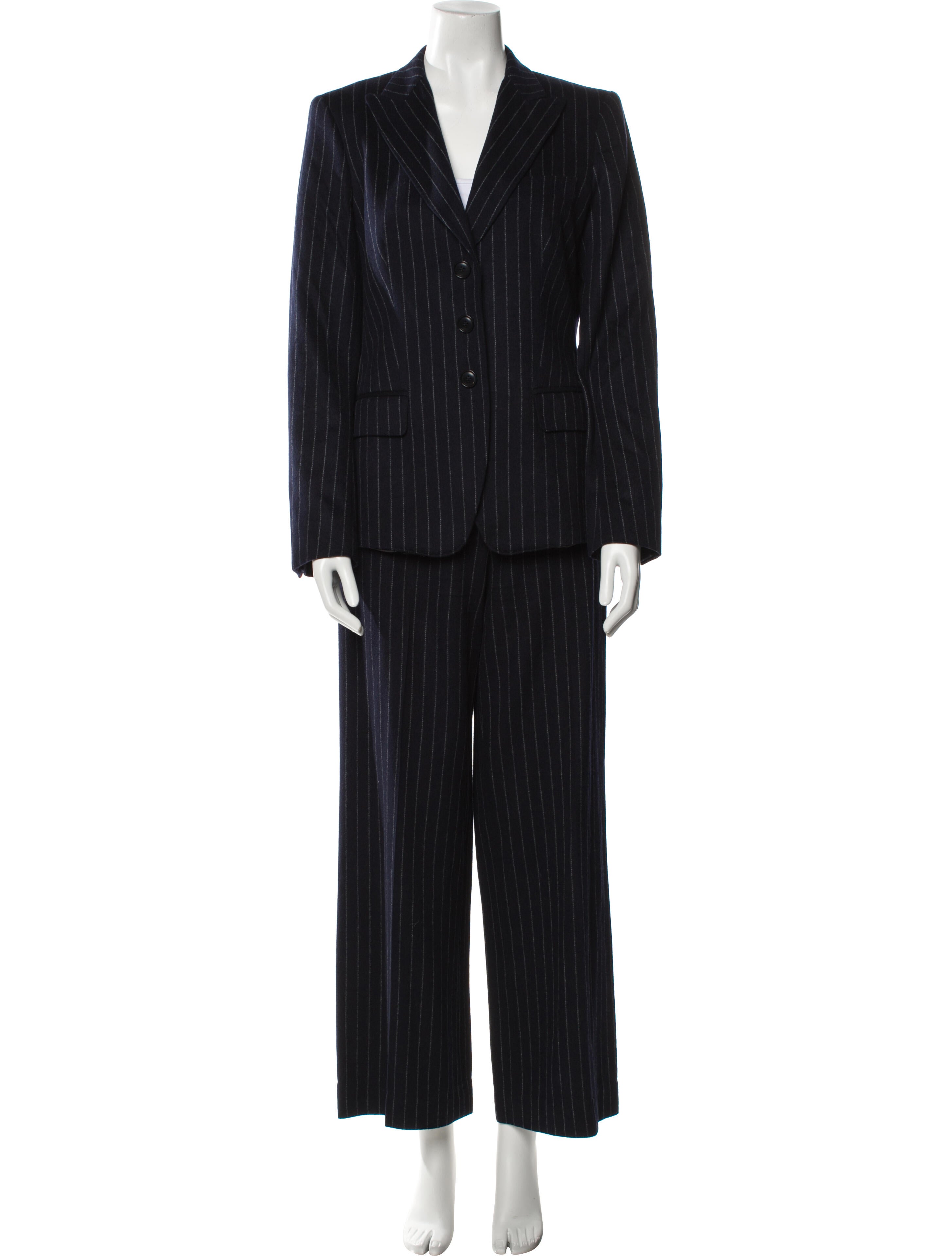 Max Mara Virgin Wool Striped Pantsuit