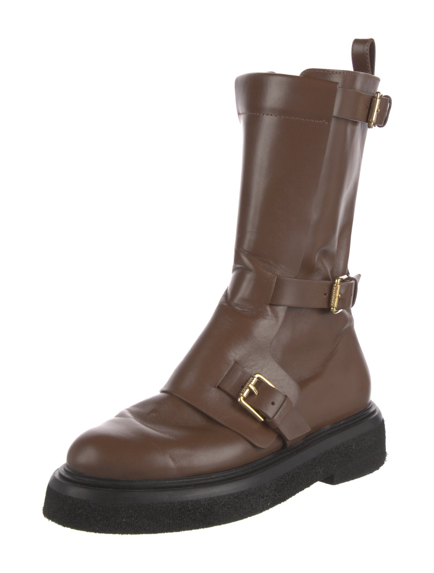Max Mara Leather Moto Boots