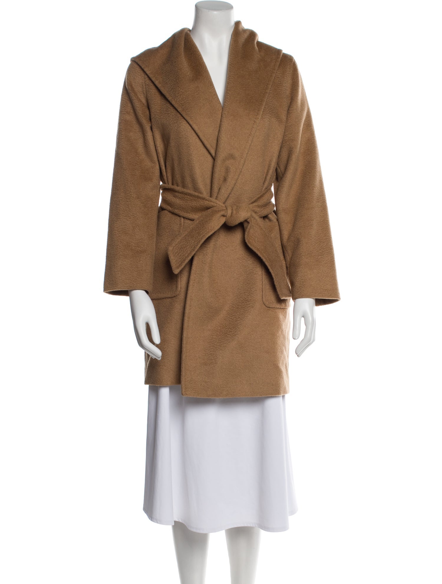 Max Mara Camel Hair Faux Fur Coat