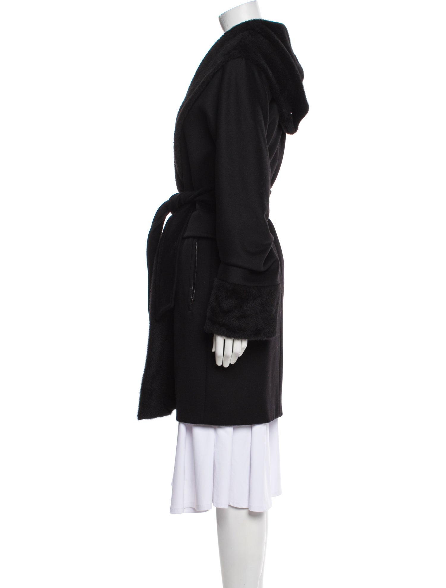 Max Mara Virgin Wool Faux Fur Coat