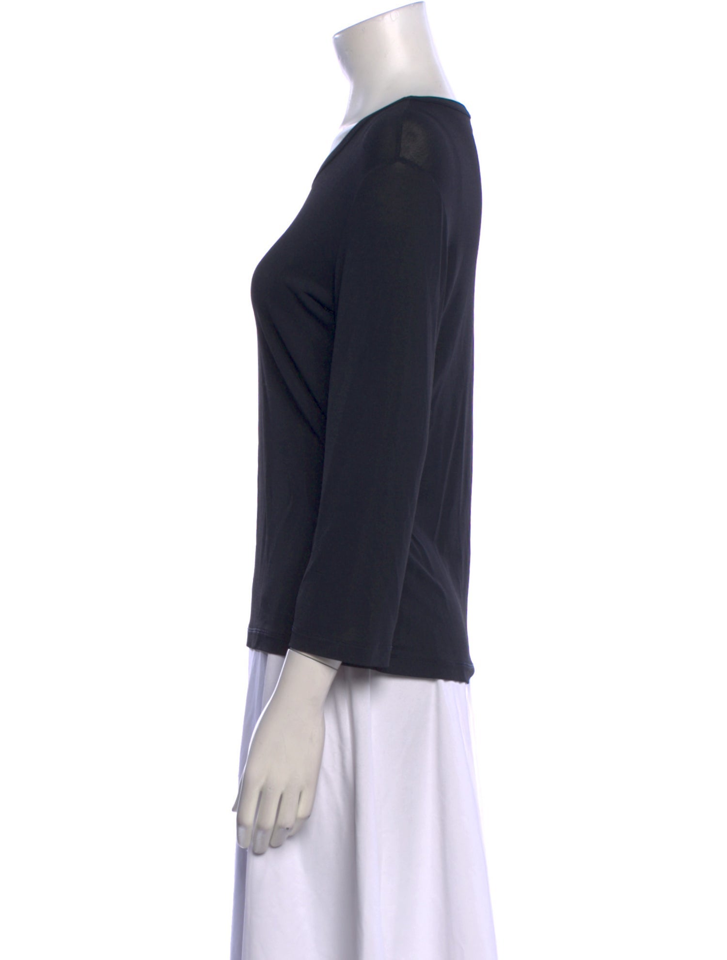 Max Mara Scoop Neck Three-Quarter Sleeve Top