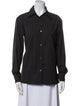 Max Mara Virgin Wool Long Sleeve Button-Up Top
