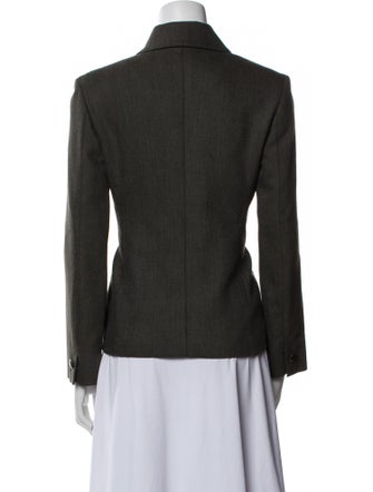 Max Mara Virgin Wool Plaid Print Blazer