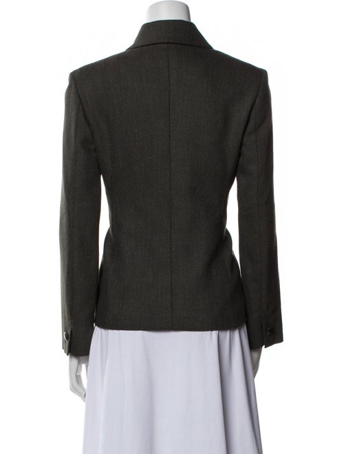 Max Mara Virgin Wool Plaid Print Blazer