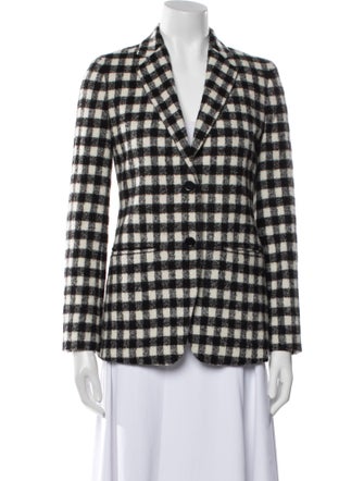 Max Mara Plaid Print Blazer