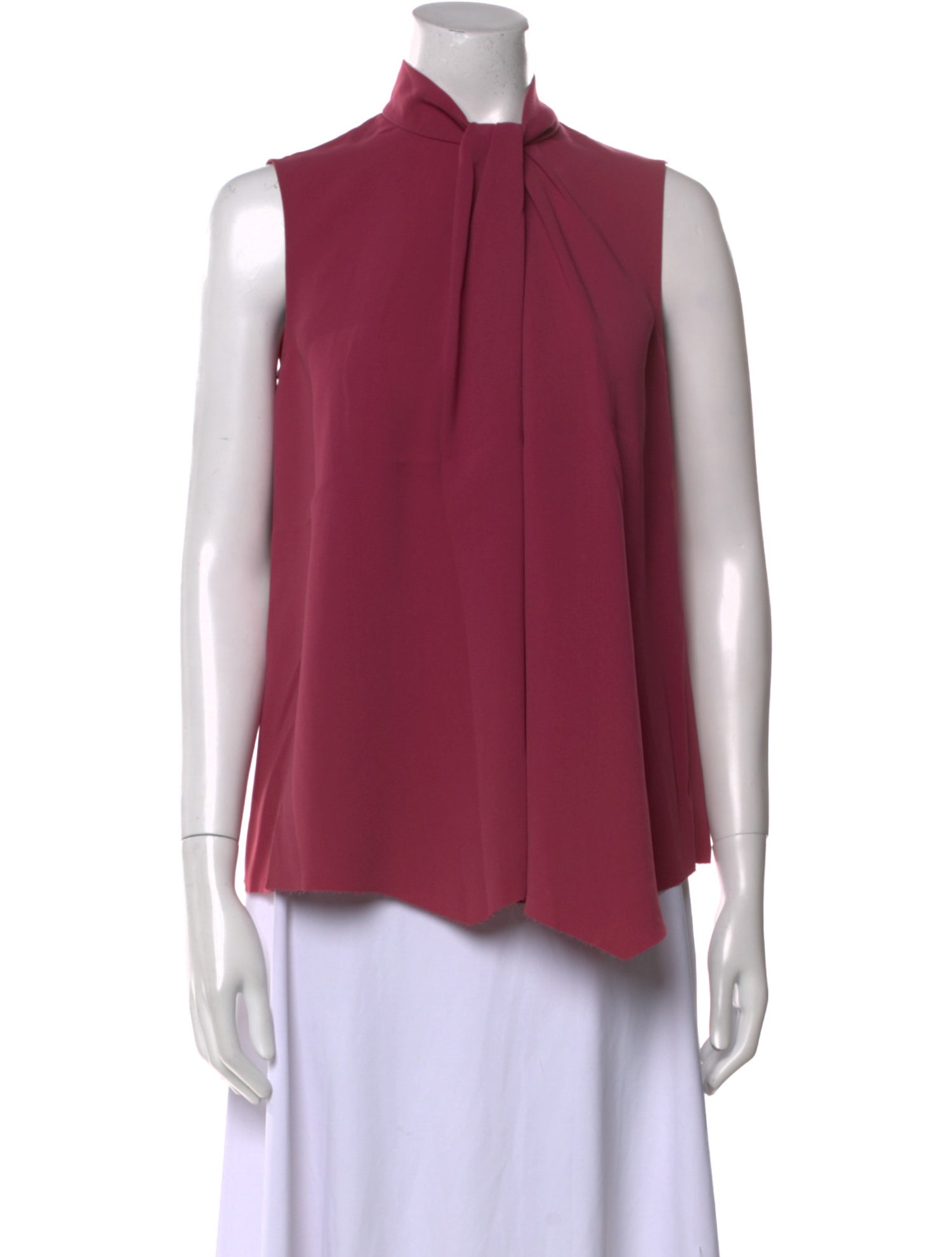 Max Mara Mock Neck Sleeveless Blouse